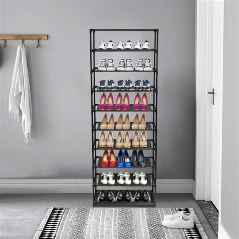 

Standing Shoe Rack 10 Tier Easy To Install Shoes Shelf Large Capacity Dormitory Storage Shoe Cabinet Economical Shoes Organiser