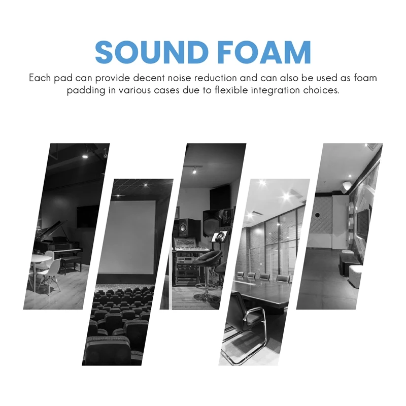 6 Pack Black + Blue / Charcoal Egg Crate Foam Acoustic Tiles Soundproofing Foam Panels Sound Insulation Soundproof Foam Padding