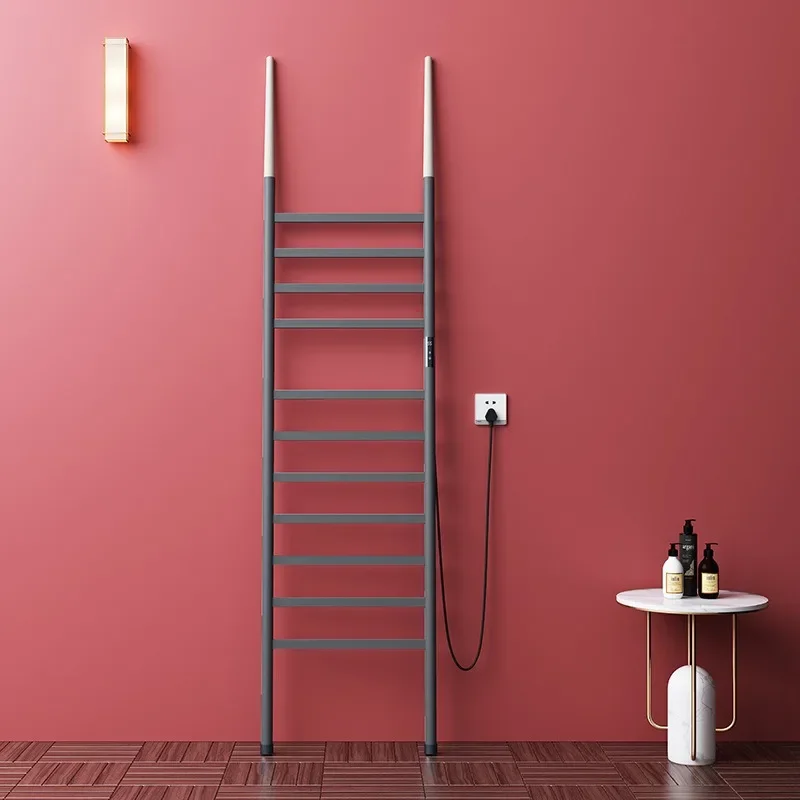 Traditional Silver Towel Rack Warmer with Gold Heater Elegant Bathroom Towel Warmer Rack for Comfortable Use