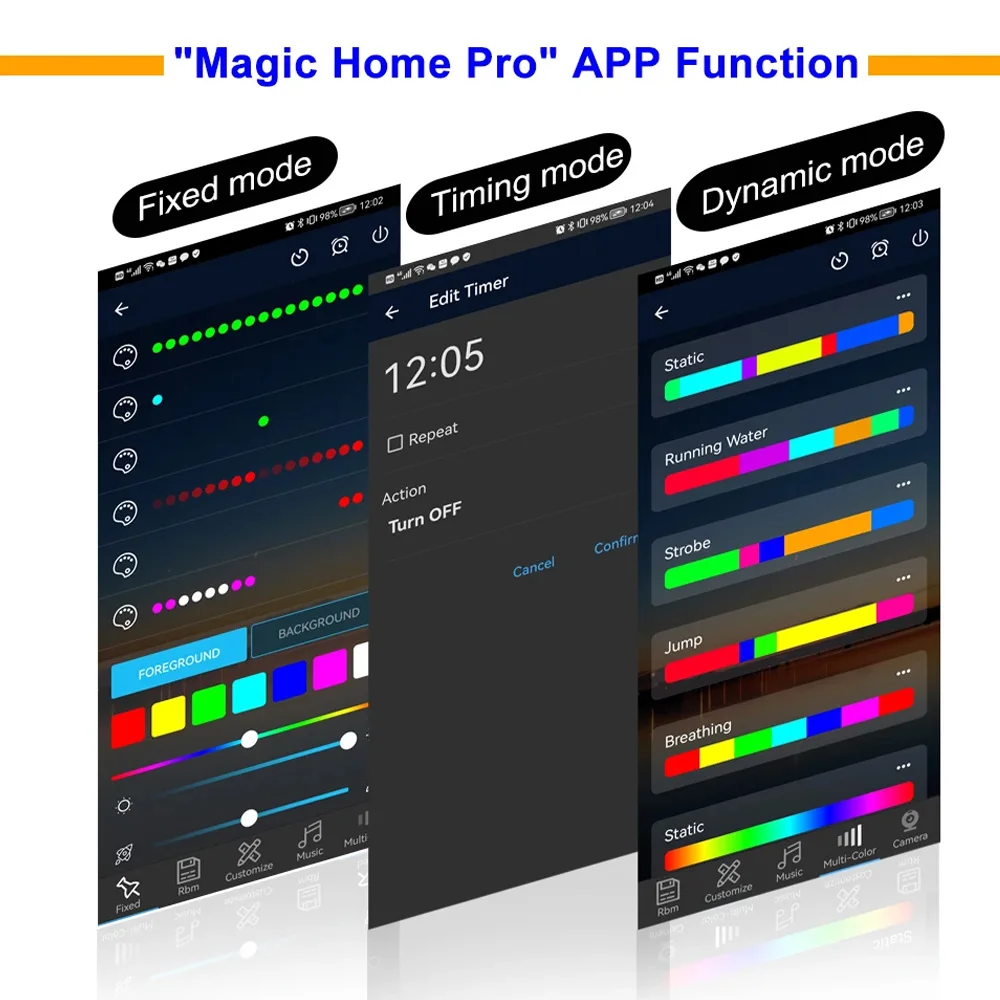 WiFi COB RGBIC LED قطاع 12 فولت 2 متر 3 متر 5 متر 10 متر WS2811 حلم اللون عنونة غرفة ضوء ديكور التحكم عن بعد fr Alexa مساعد المنزل