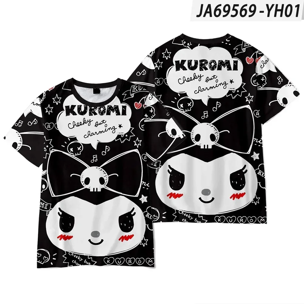 

Sanrio Kuromi 3D принт спортивная быстросохнущая дышащая футболка Harajuku аниме для взрослых и детей одежда для родителей и детей топ с короткими рукавами для мальчиков и девочек