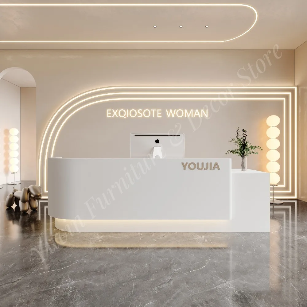Modern Wood Extendable Reception Desk for Hotel & School Use Customizable Colors and Sizes