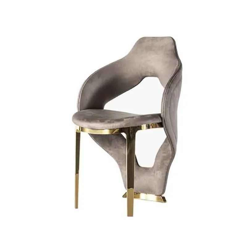

Легкий роскошный обеденный стул для дома, высококачественный, современный, дизайнерский, из кожи, с удобной спинкой, металлический, для отдыха и приема гостей