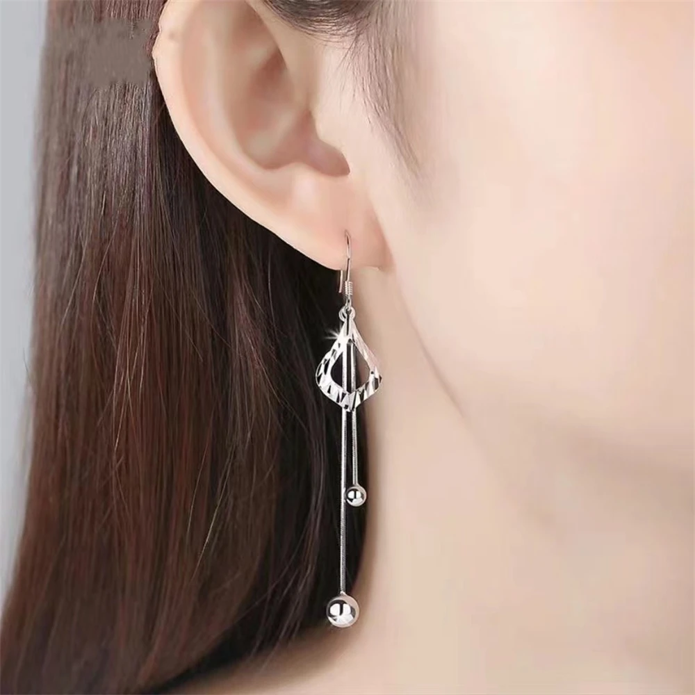 20Pairs/Lot Fashion Rhinestone Immitation Pearl Hook Earrings for Women Long Hanging Female Ear Dangle Jewelry Birthday Gifts