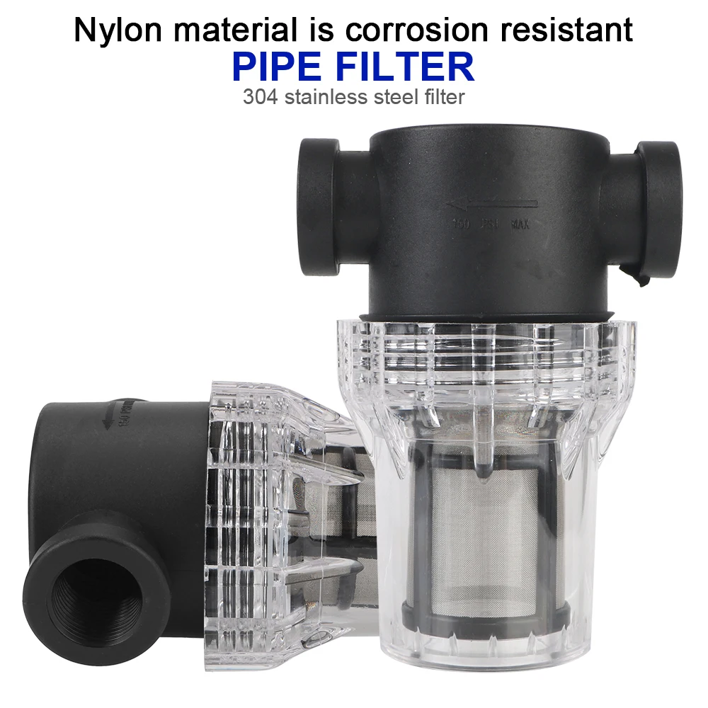 80 Mesh Ultrafine filtration Aquaculture Water Pipe Filter Impurity Prefilter Irrigation System 1/2\'\' Garden Watering Filter