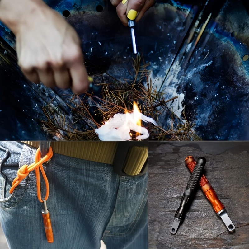 Outdoor Waterproof Flint Portable Ignition Magnesium Stick Camping Survival Tool Multifunctional Igniter Men's Gift
