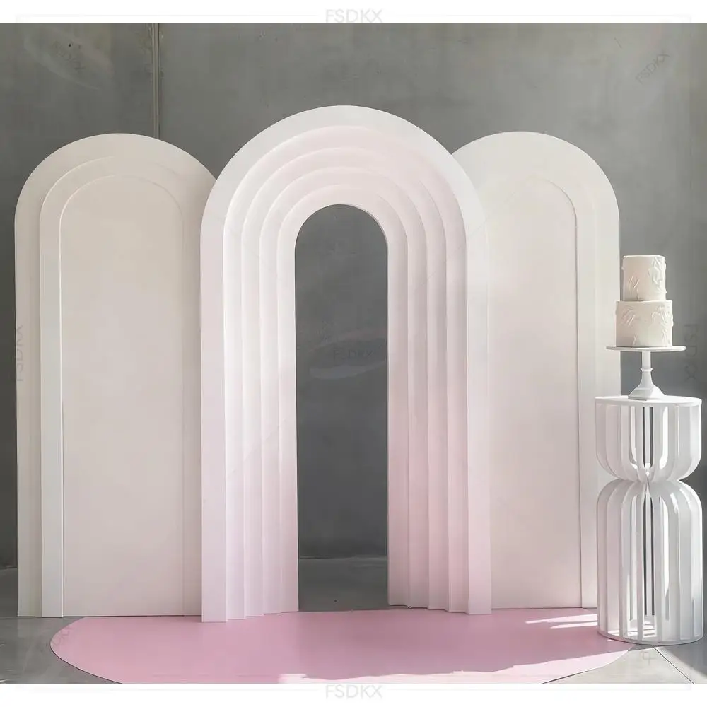 

FSDKX Custom White Pvc Wedding Arch Backdrop for Wedding Decoration
