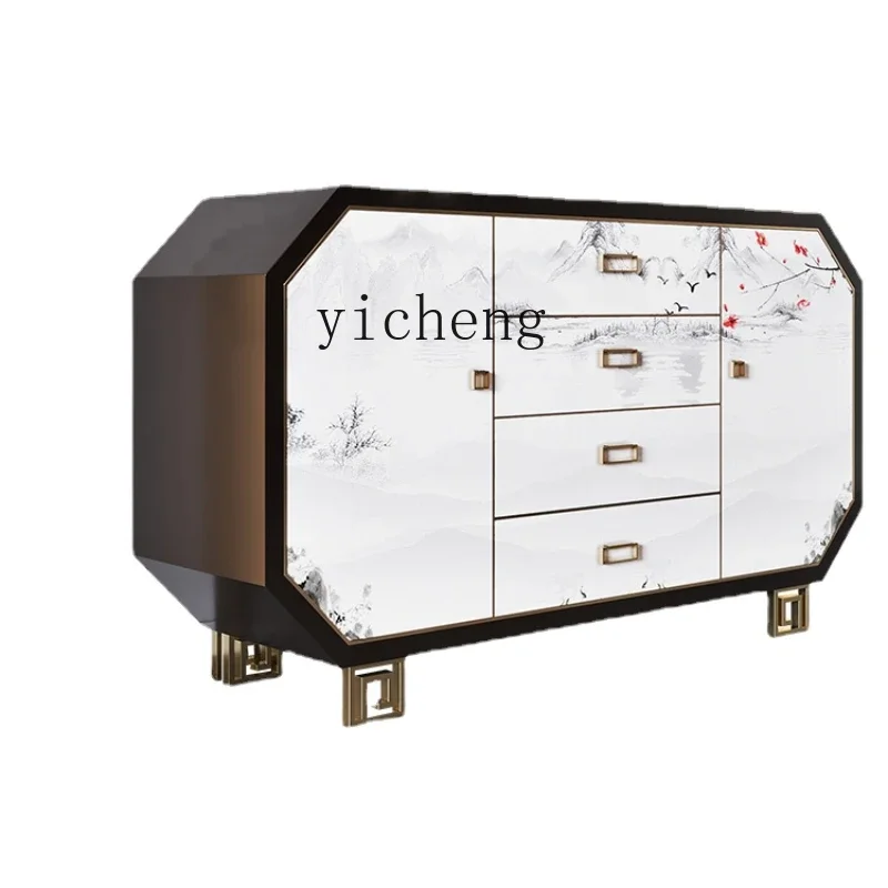 YY New Chinese Style Light Luxury Entrance Cabinet Entrance Doorway Living Room Home Storage Sideboard Cabinet