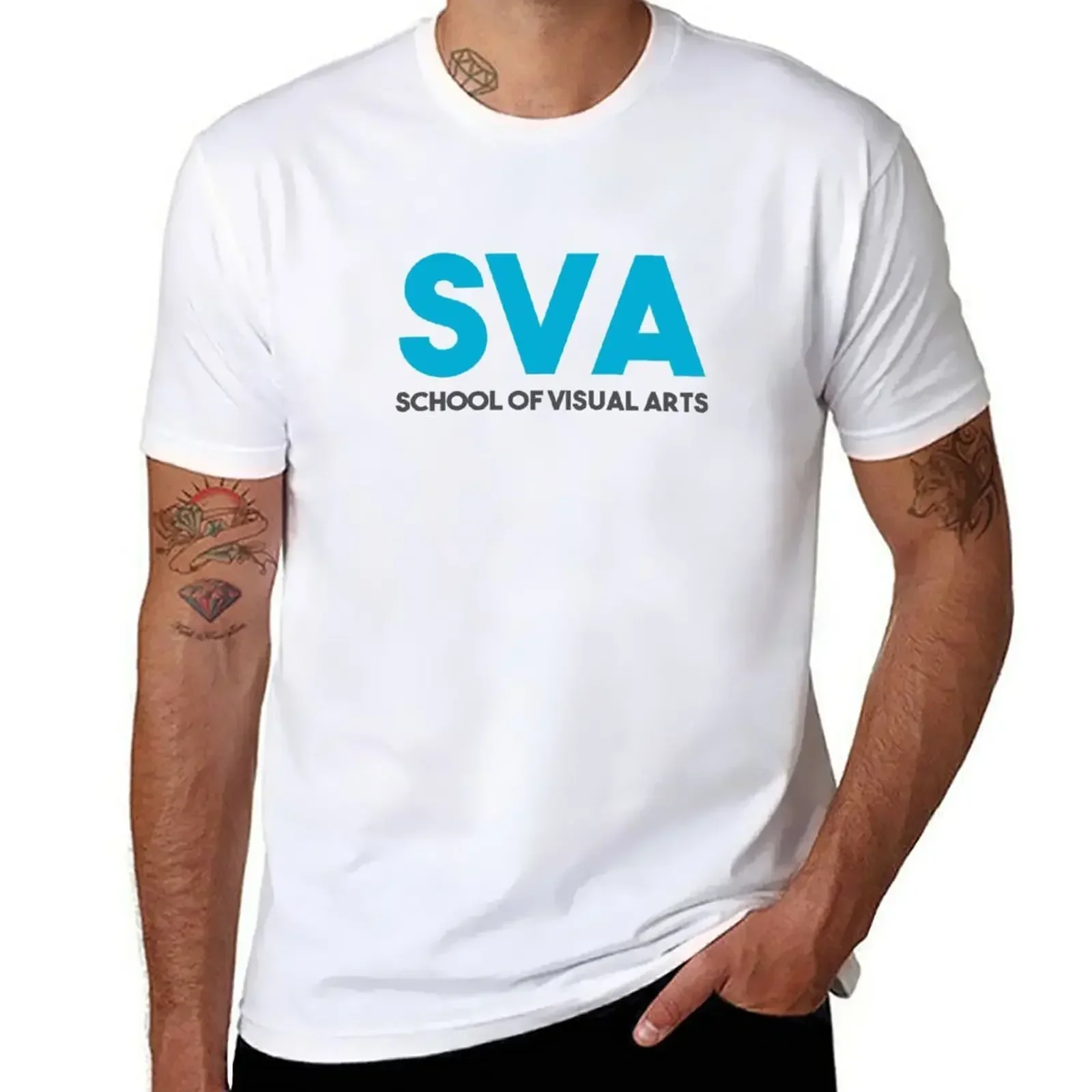 Hot Sale New Arrival SVA School of Visual Arts T-Shirt sports fans in tops tees mens designer clothes heavyweight Round Collar