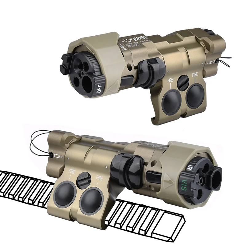 WADSN MAWL-C1 CNC taktis + Laser logam IR, saklar tekanan fungsi ganda, pembidikan Laser 2.5 dengan titik hijau biru muda