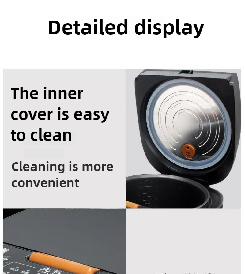 Panela de arroz multifuncional inteligente 5l, panela de arroz doméstica 220v pode ser reservada, fácil de operar e limpar