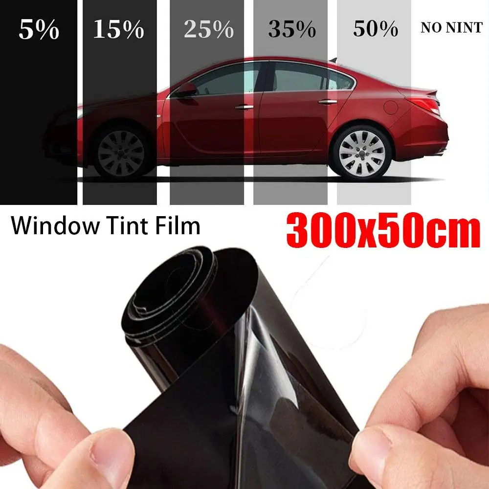 1Roll 50x3m Solar UV Protection Window Tint Film Heat UV Block Sun Shade Car Foils VLT 1%-50% Black Glass Sticker Windshield