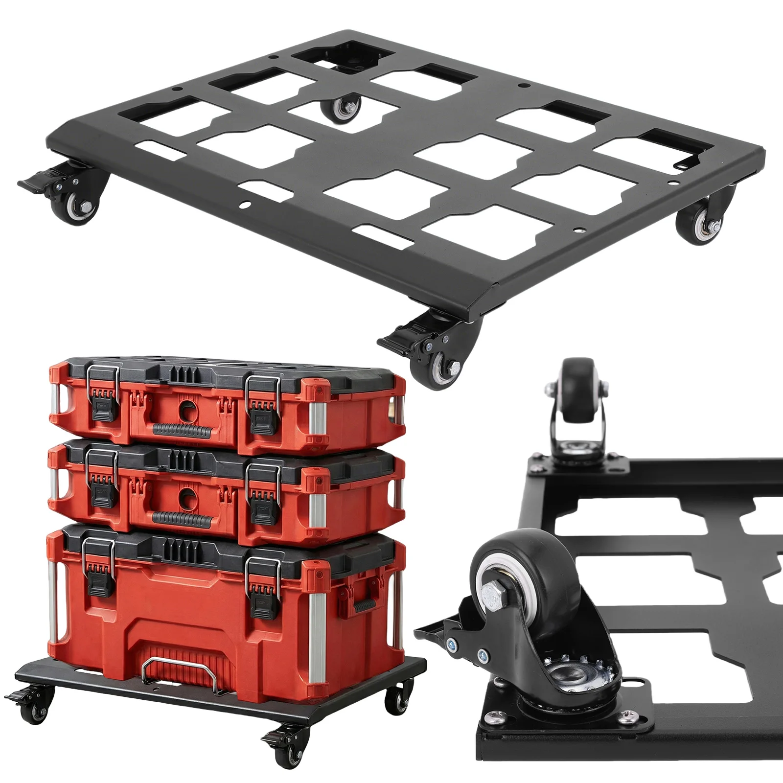 

Moving Platform Carrier Load 200LBS Capacity Slider Toolbox Cart Carbon Steel Frame Dolly for Appliance Heavy Items Sofa