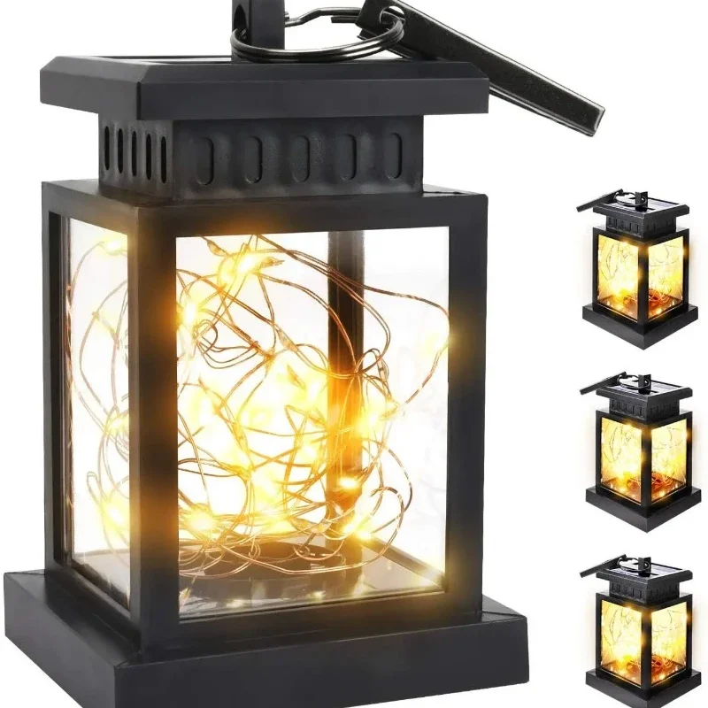 Solar Hanging Lantern Outside,Solar Powered Palace Lantern Garden Lamp Decorating Portable Solar Home Courtyard String Light