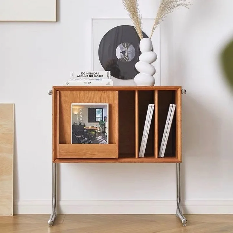 Home side corner cabinet solid wood bedside table vinyl storage medieval shelf retro cabinet floor