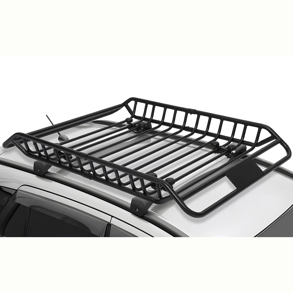 Heavy Duty Roof Mounted Cargo Basket Rack Roof Top Luggage Carrier with Wind Fairing