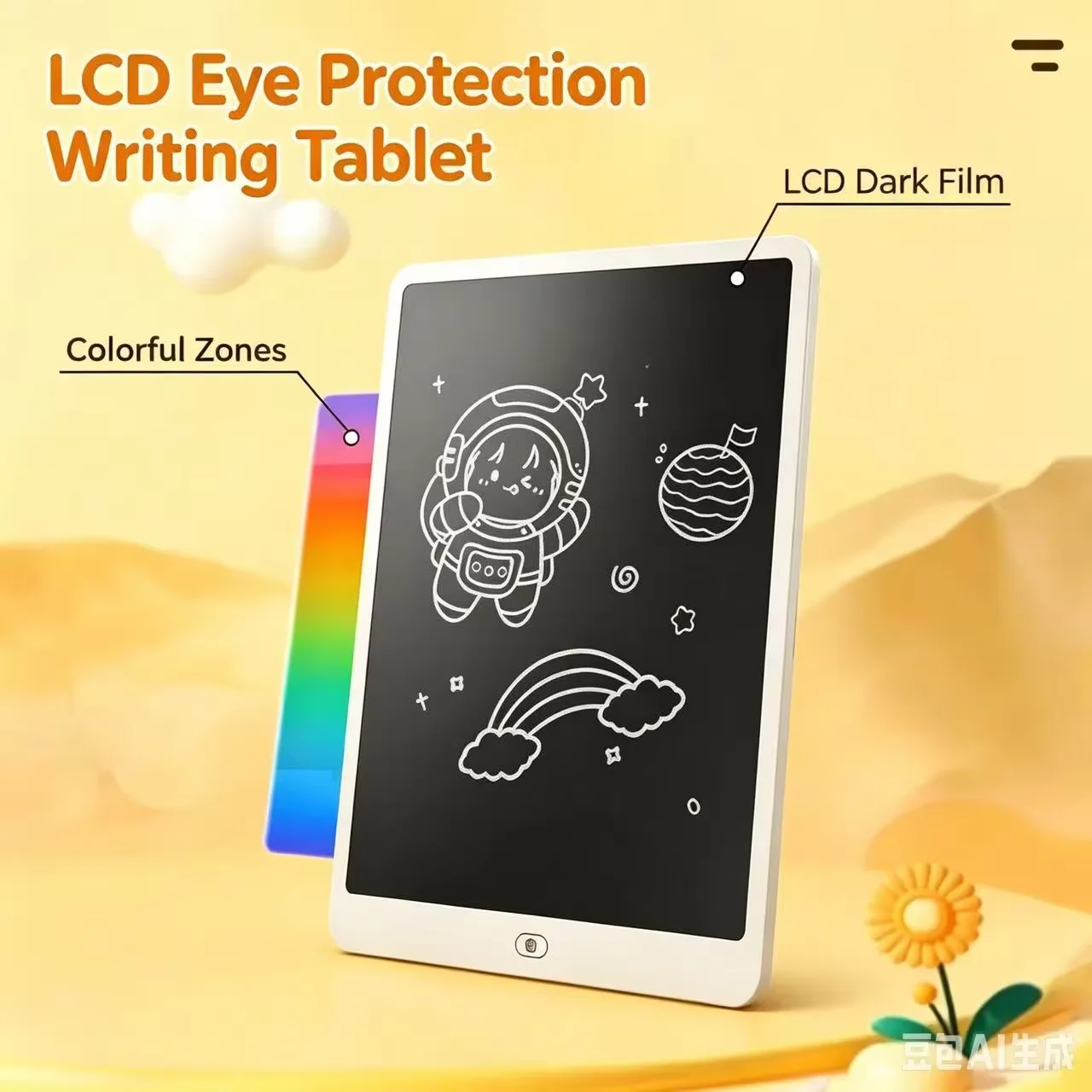 Kids LCD Writing Tablet, One-Click Clear Electronic Drawing Doodle Board Portable Graffiti Learning Toy