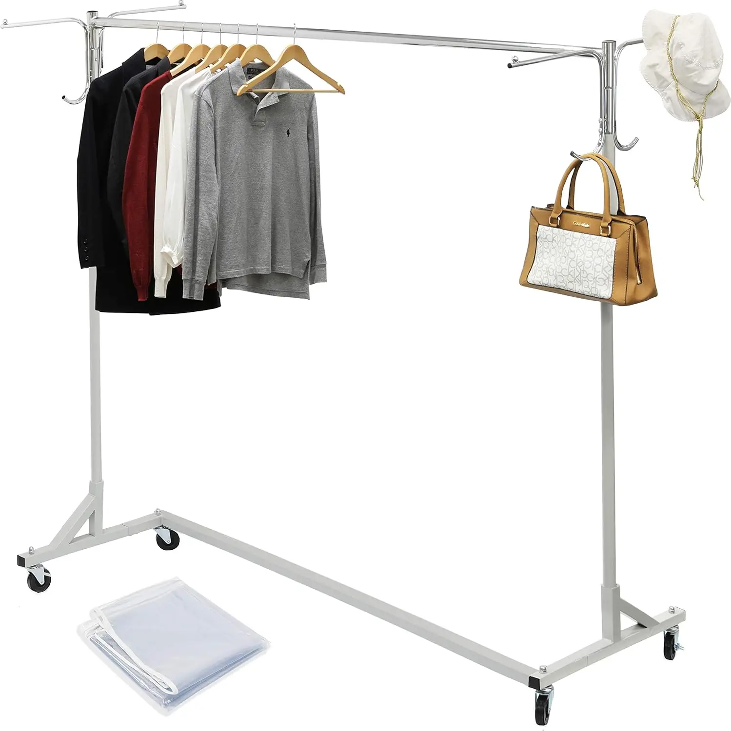 Industrial Grade Z-Base Garment Rack, 400Lb Load With 62