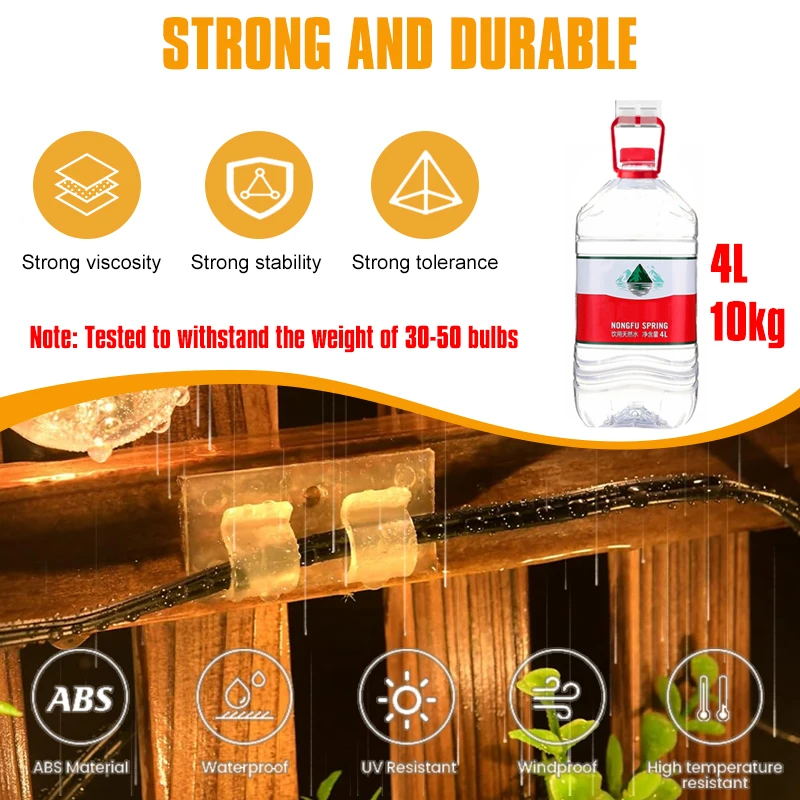 50/100PCS Hook for Outdoor String Light Clip Christmas String Light Cable Clip Adhesive Strip for Hanging Light Rope Organizer