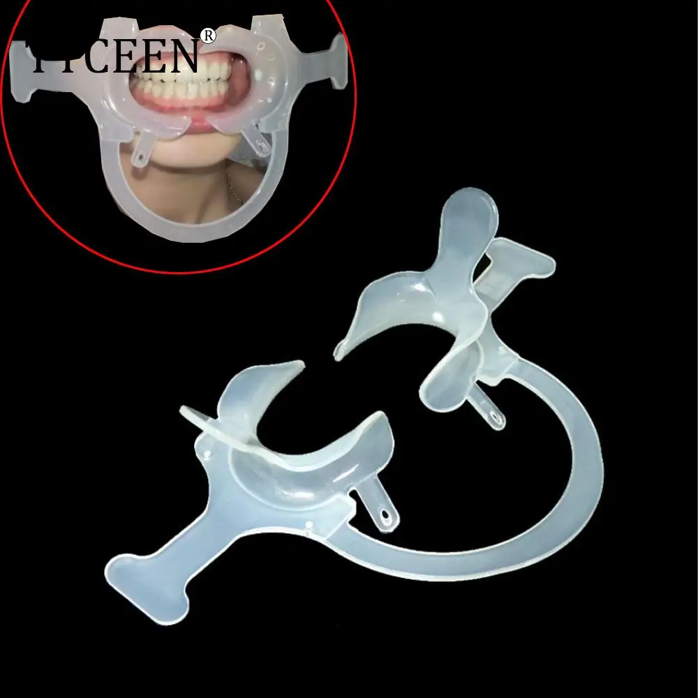 1PCS Dental Material Orthodontic C Type Transparent Tooth Intraoral Lip Cheek Retractor Mouth Opener with Handle High Quality