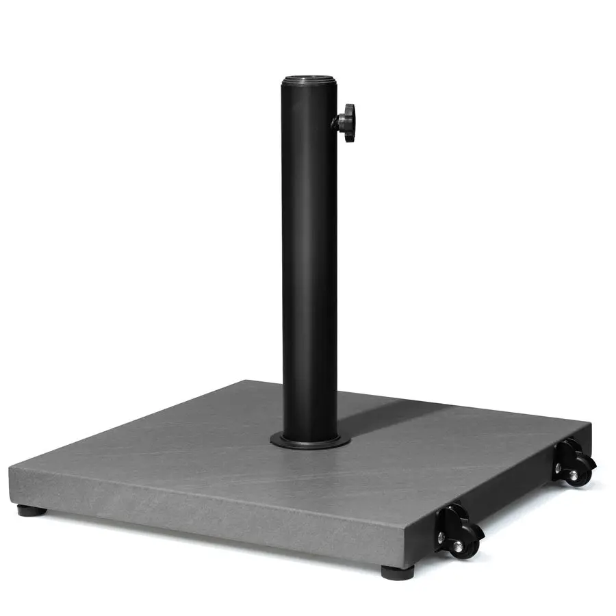 

Patio Umbrella Base 43lbs Outdoor Umbrella Stand with Wheels, Heavy Duty Square Concrete Stand Market Umbrella, Gray