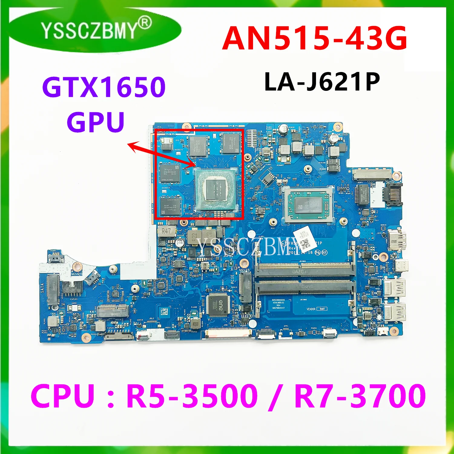 FH50Q LA-J621P Motherboard for Acer Nitro 5 AN515-34 4GB GTX1650