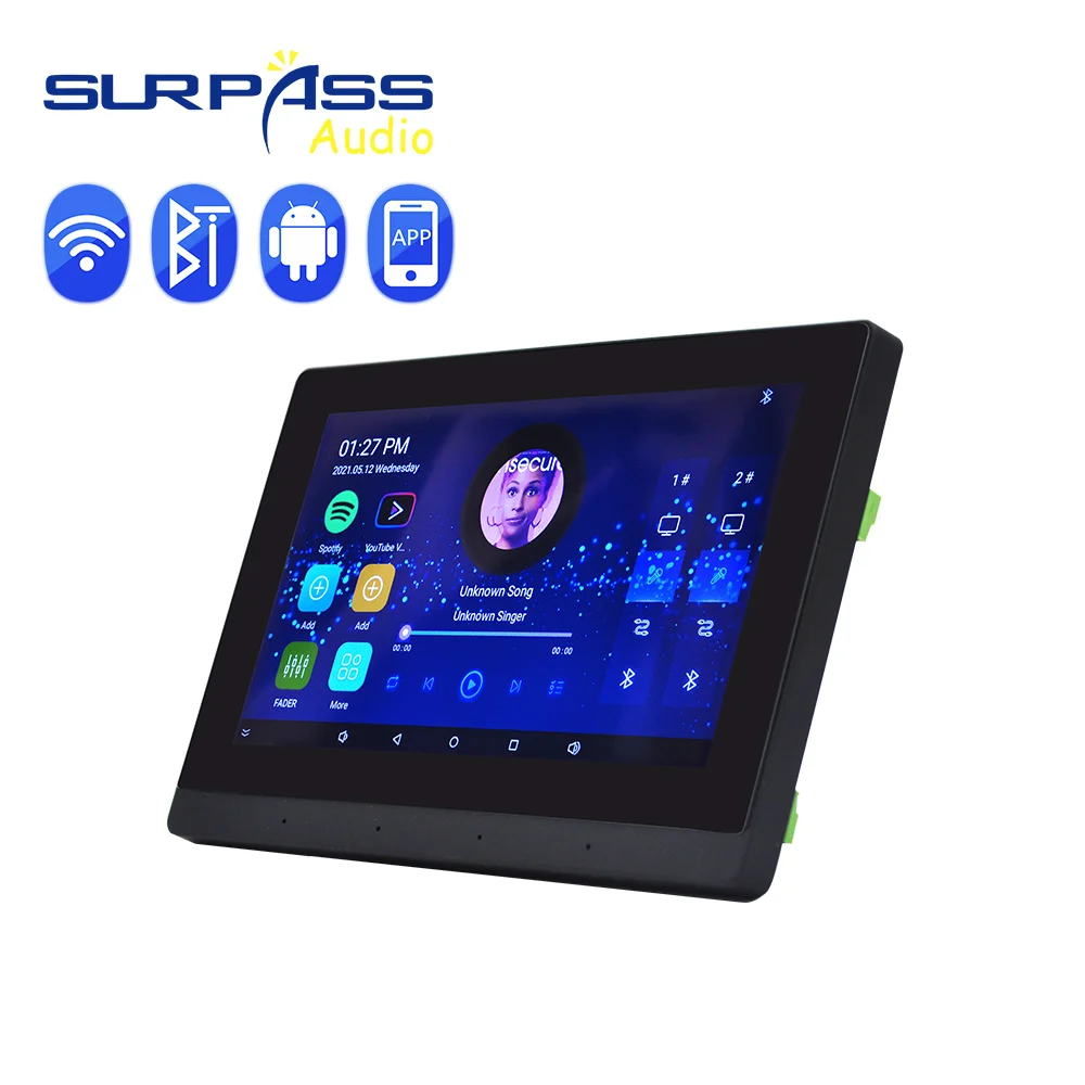 WIFI Bluetooth No Sistema De Parede Amplificador Android Microfone Sem Fio Home Theater Fundo Música Karaoke Som Amplificador