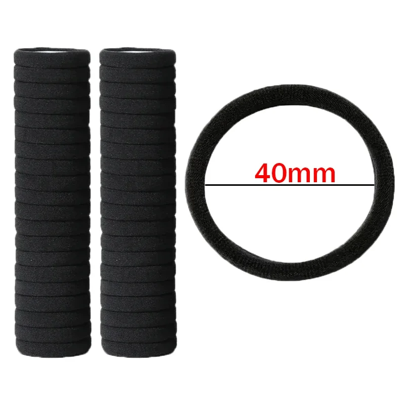 10pcs Black Basic Hair Bands, High Elastic Rubber Ties