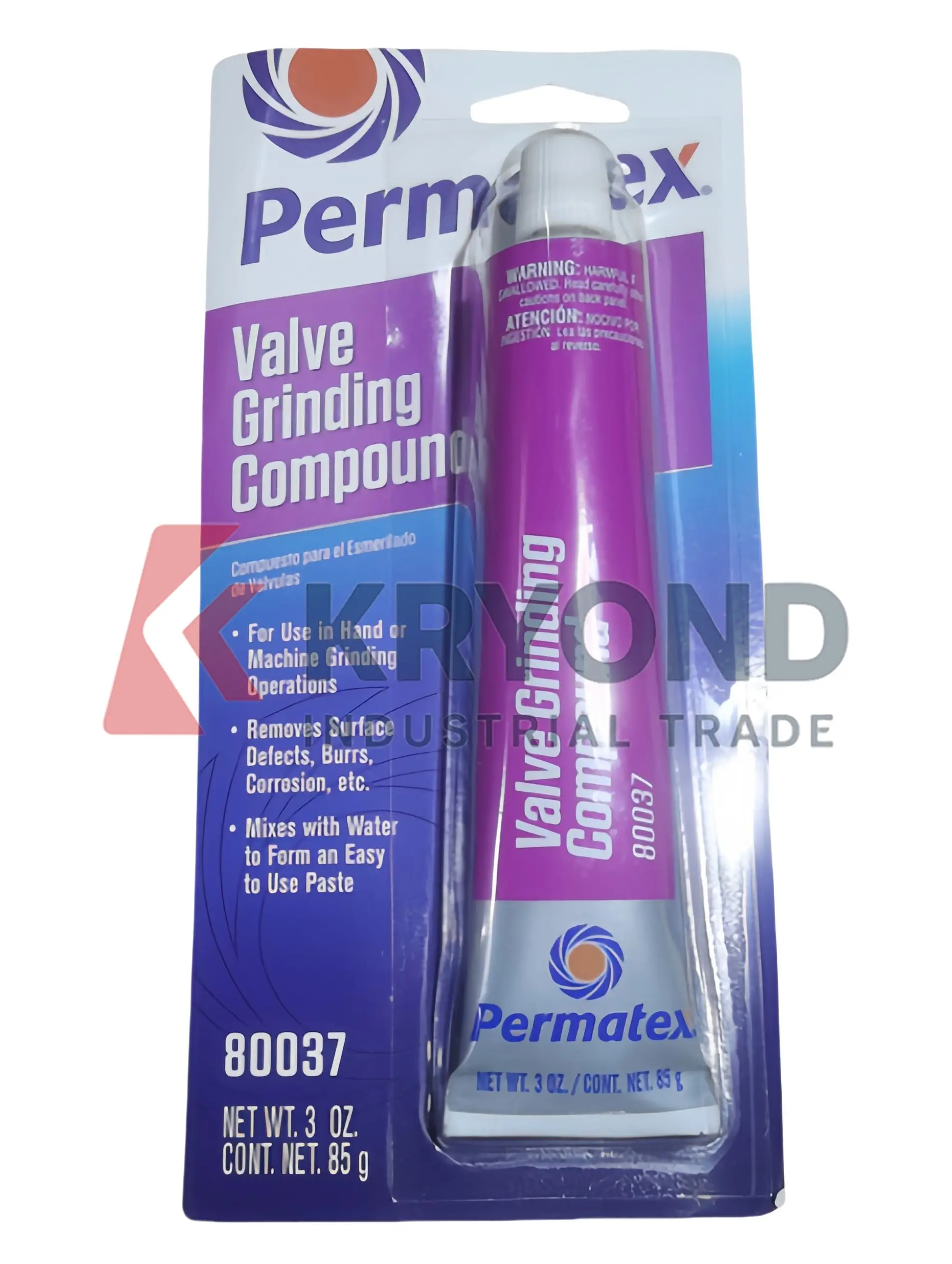 مجمع طحن صمام بيرماتكس 80037 85 جرام معجون اللف المائي لمقعد صمام المحرك تشطيب وإصلاح السطح المعدني #3