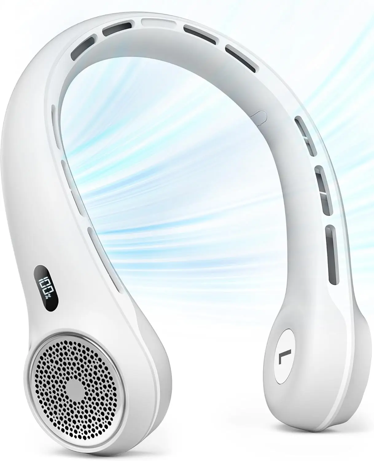 

Новый усовершенствованный шейный вентилятор 2026 года с аккумулятором 4000 мАч и LED-дисплеем, портативный персональный охладитель для женщин/мужчин, 3 скорости вращения лопастей