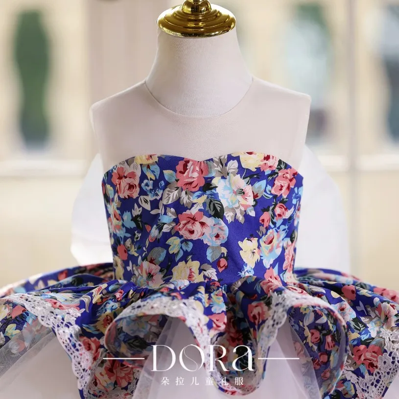 Neues Kinder-Partykleid für Klavierauftritte, Hochzeiten, Geburtstagsfeiern, Festliches Kleid für Mädchen A5088 Vestidos Infantil – Detail 7
