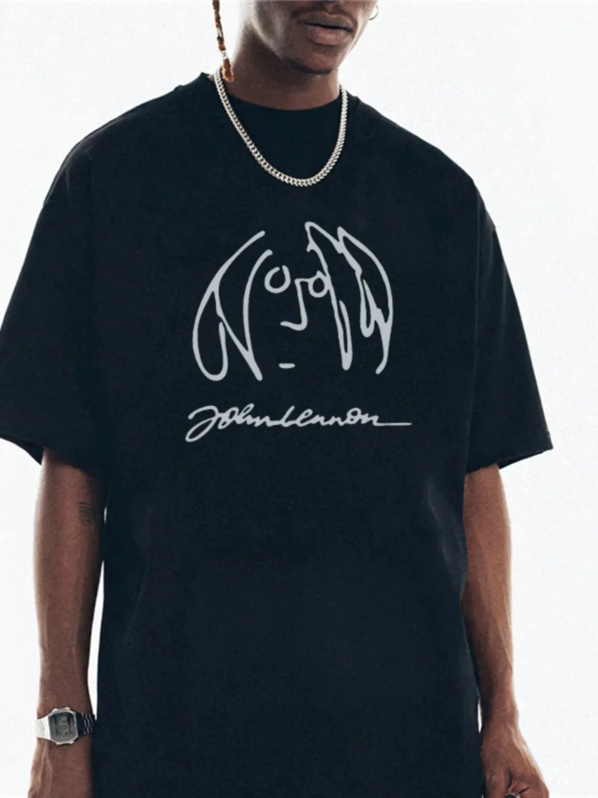 John Lennon: „Der Krieg ist vorbei!“ Peace Campaign Grafik-T-Shirt aus Baumwolle für Herren und Damen, Streetwear-T-Shirt – Detail 4