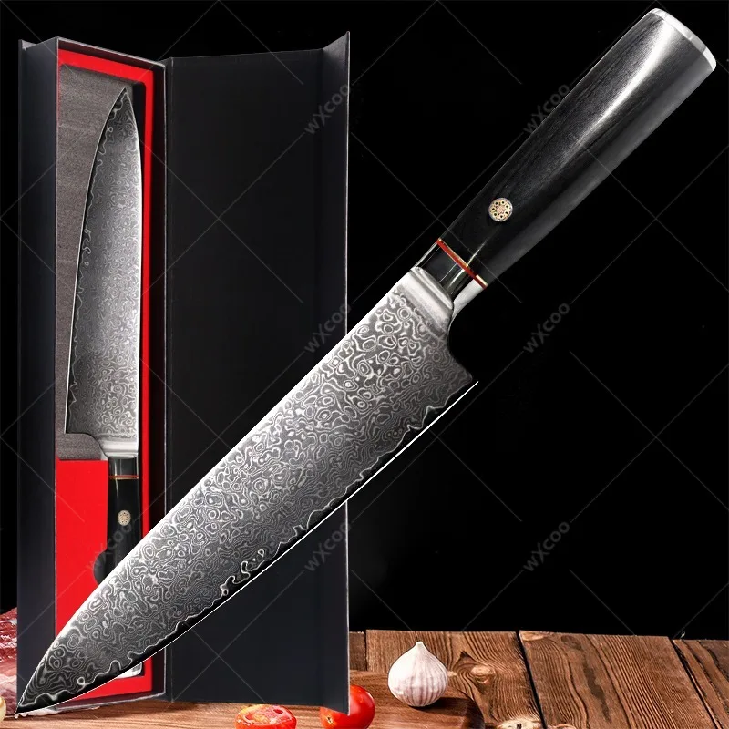 67-layer Damascus Steel Kitchen Knife Professional Chef Knife Slicing and Cutting Knife High Hardness Household Meat Cleaver