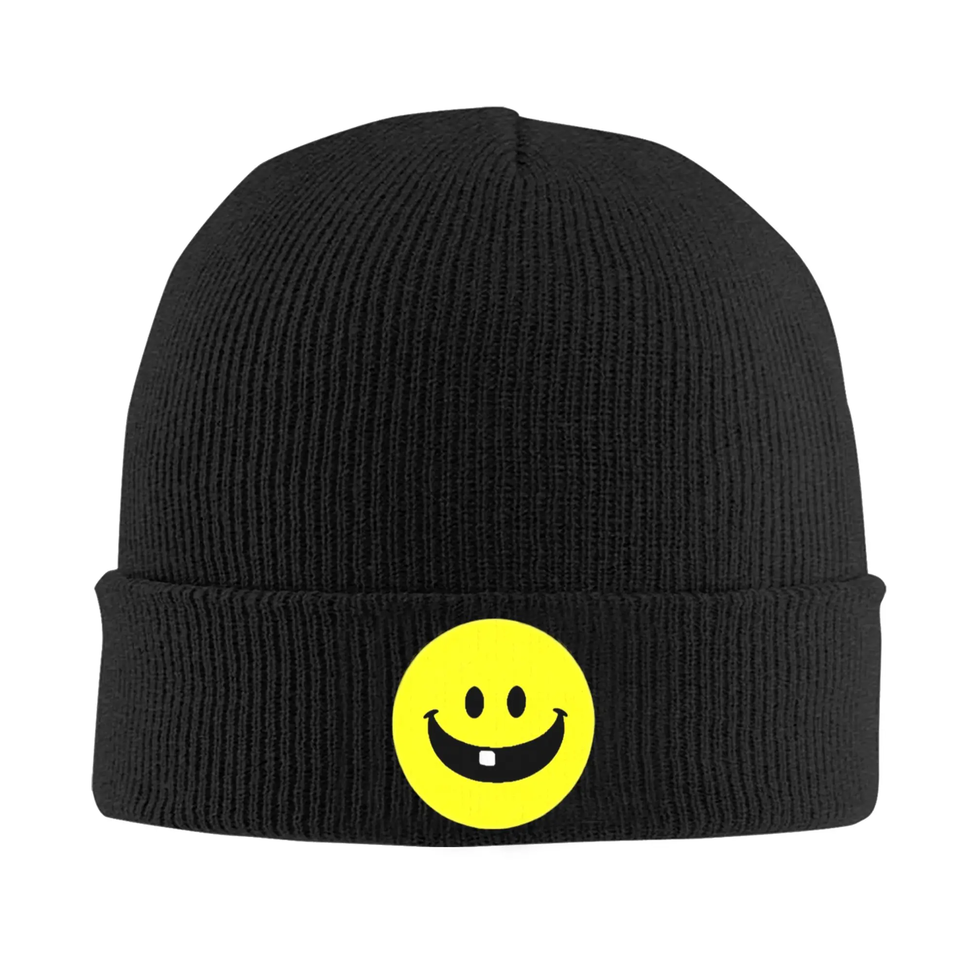 Verity Smiley Face Happy Cheerful Grin Knitted Hat for Women Men Skullies Beanies Autumn Winter Hat Acrylic  Warm Caps ,