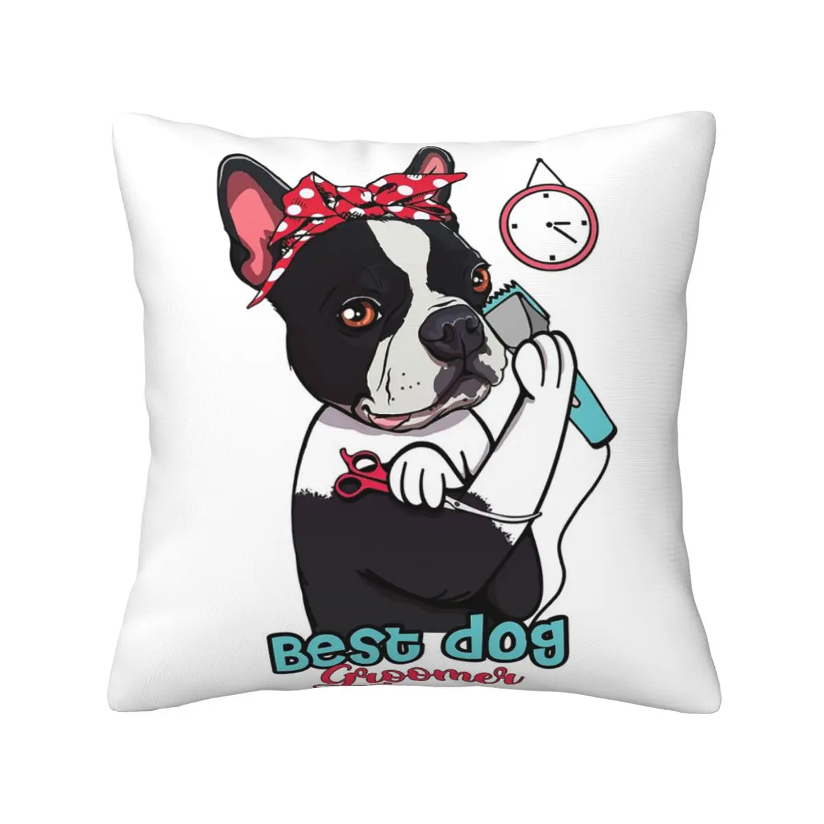 Cute Dog Groomer Gift For Women Dog Grooming Square Pillowcase Pillow Cover Cushion Decor Comfort Throw Pillow for Home Car