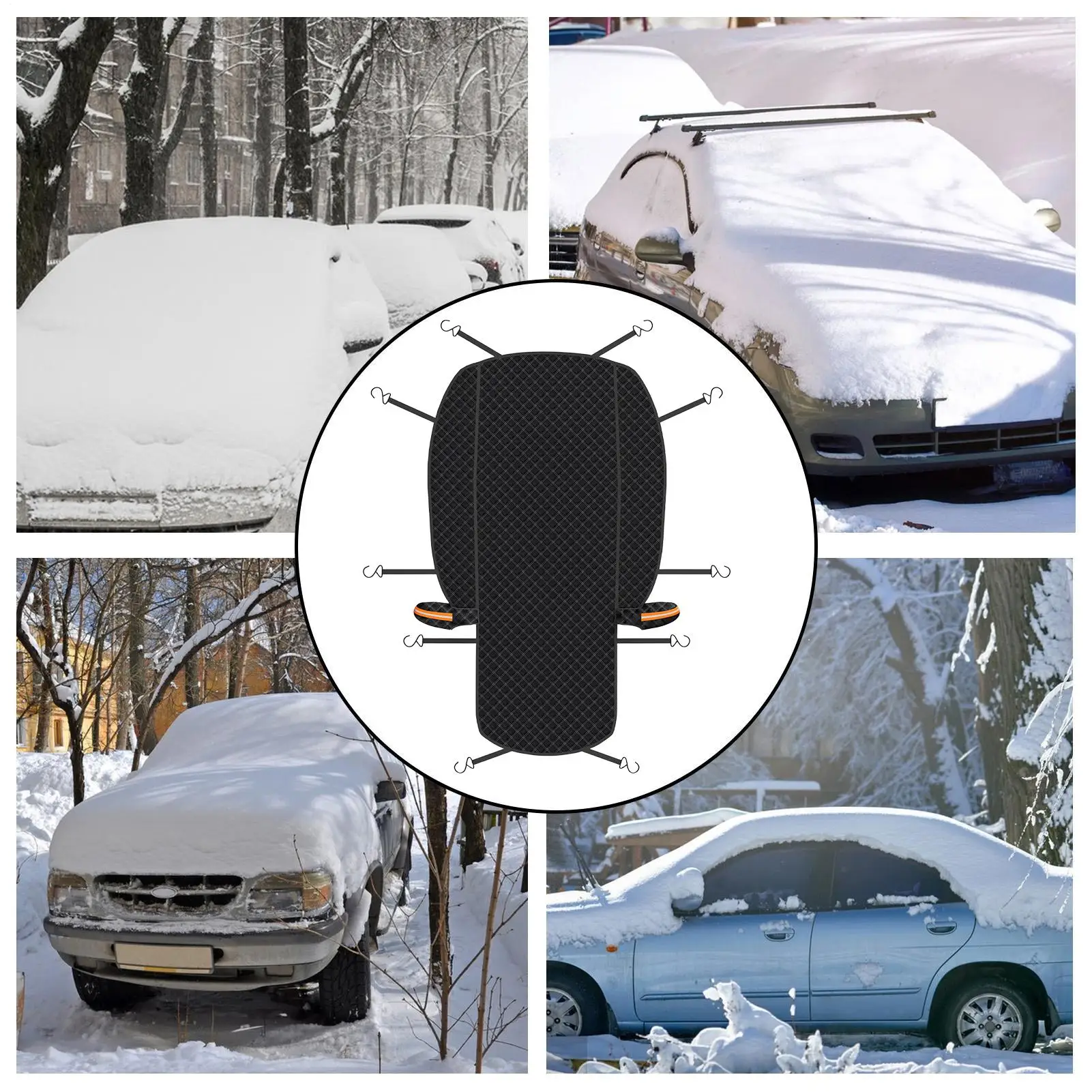 Car Windshield Snow Cover Anti-Freeze Winter Windshield Protector Half Vehicle Heat Sunshade Protector for Backyard Patio Garden