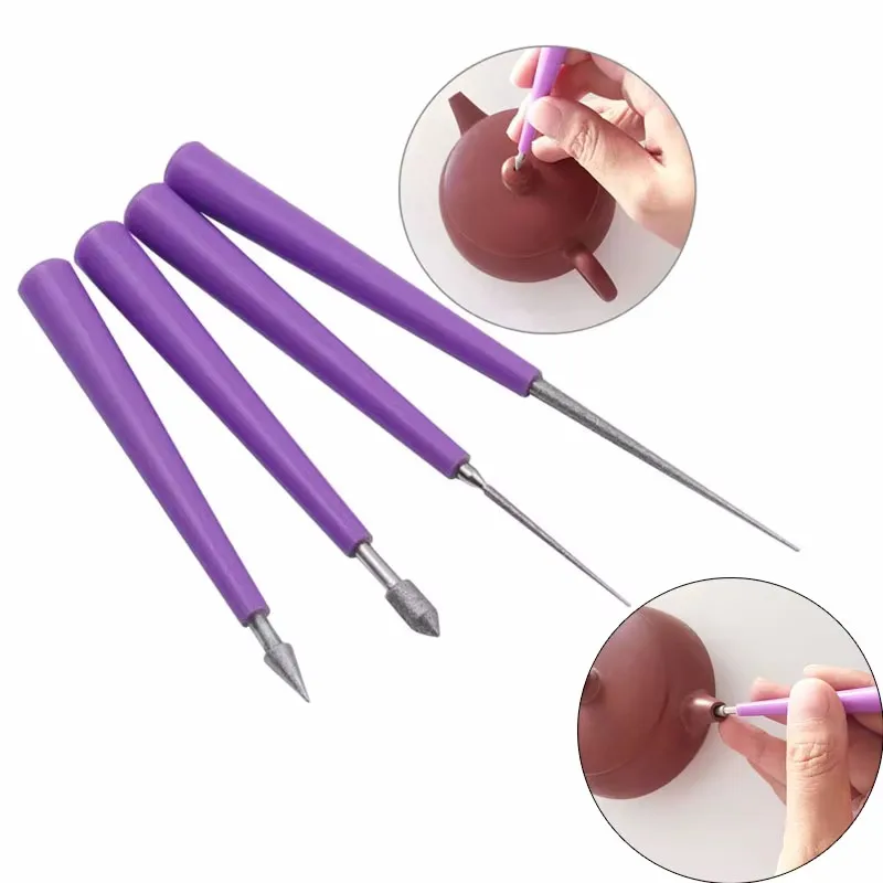 4Pcs Set Diamond Hole Expansion Needles Pearl Glass Bead Jewelry Manual Drilling Hand Tools For DIY Craft Making