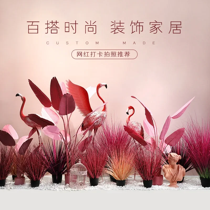 

Reed Grass Landscape Internet Celebrity Showcase Shop Decorative Potted Plant Ravenala Floor Plant Landscape