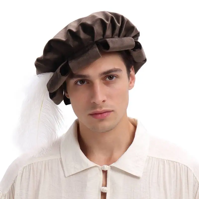 Gorro Medieval Tudor – Boina Plana Renacentista Para Disfraz Y Cosplay (Tallas S, M, L)