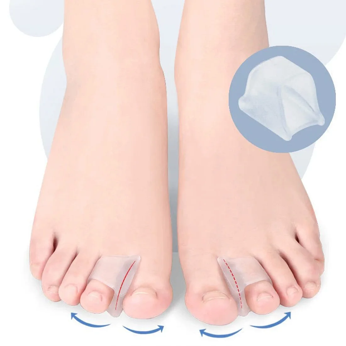2/4Pcs Penyangga Jari Kaki Bengkok Hammer Toe Corrector untuk Jari Kaki Melengkung, Bengkok, dan Tumpang Tindih Bunion Pads SEBS S/M/L