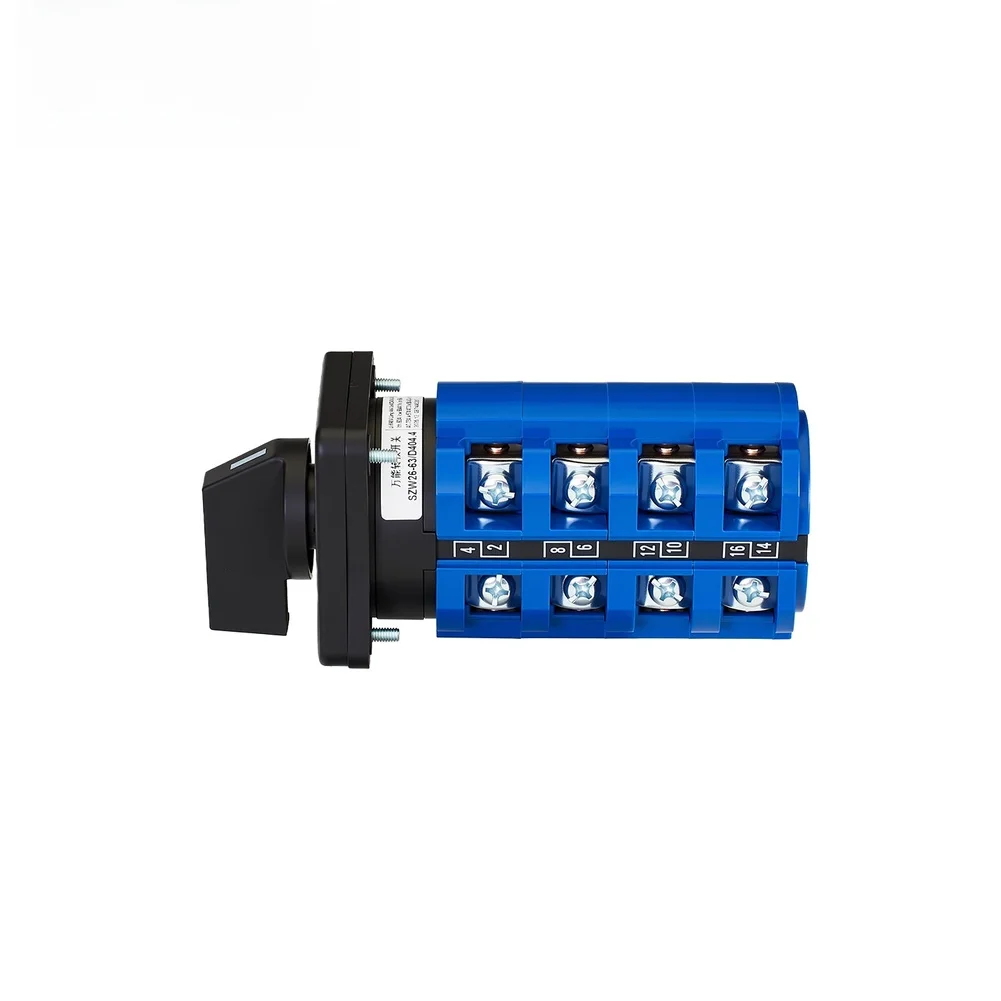 SZW26 63A 4-Circuit Manual Transfer Switch with 3-Position 1-0-2 Functionality and Compatibility for AC and DC Load Control