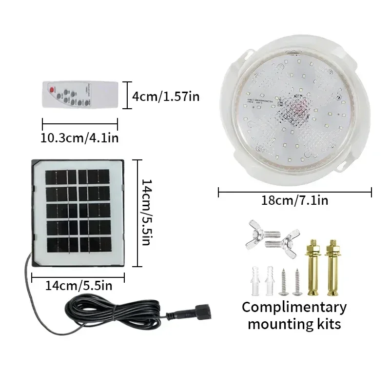 500/60W LED Solar Ceiling Light IP65 Waterproof Pendant Light Outdoor Solar-Power Lamp Corridor Light for Garden Decoration