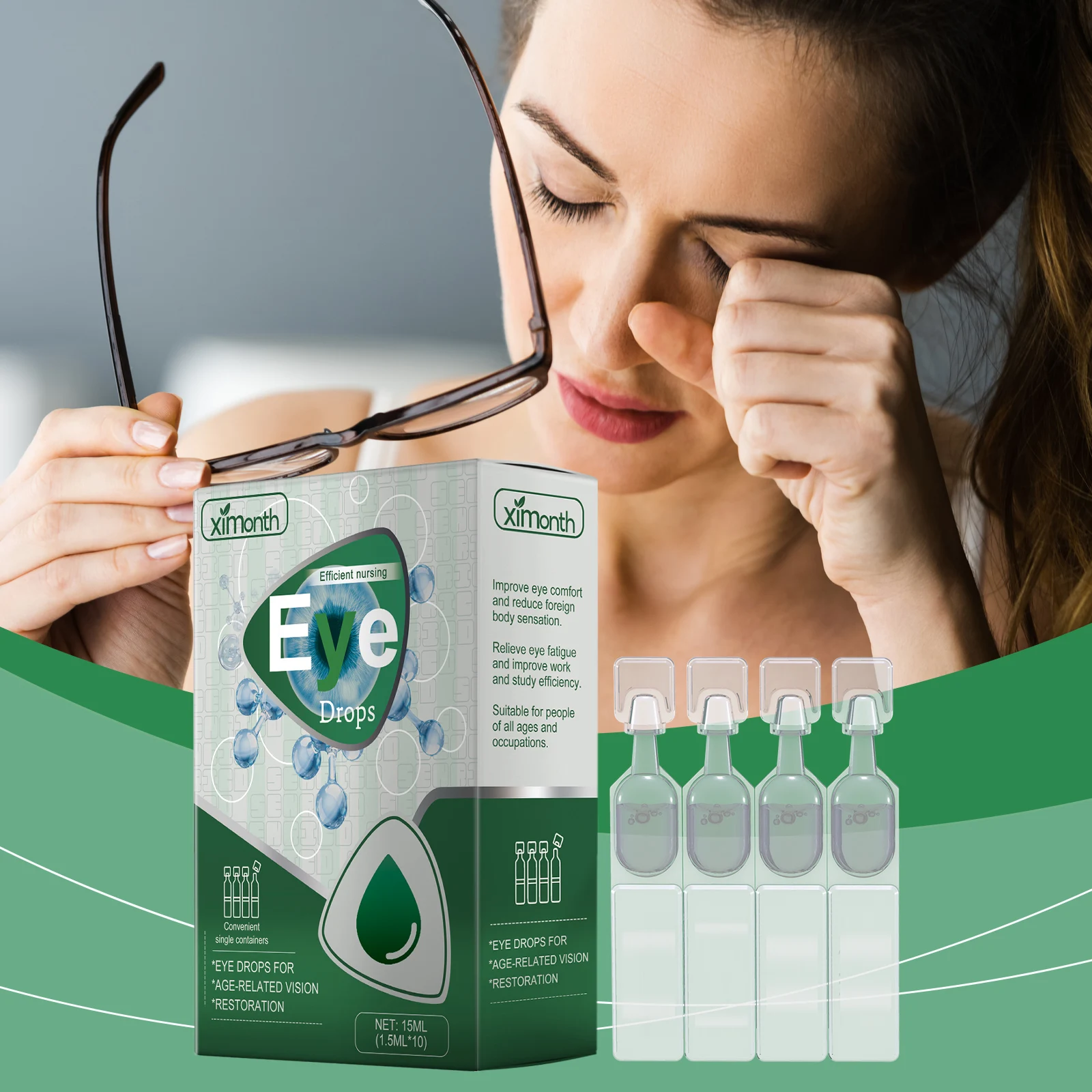 Líquido para el cuidado de los ojos, mejora la restauración de la visión, tratamiento de miopía, previene la catarata, globo ocular nublado, eliminación de sombra negra, curación de visión borrosa