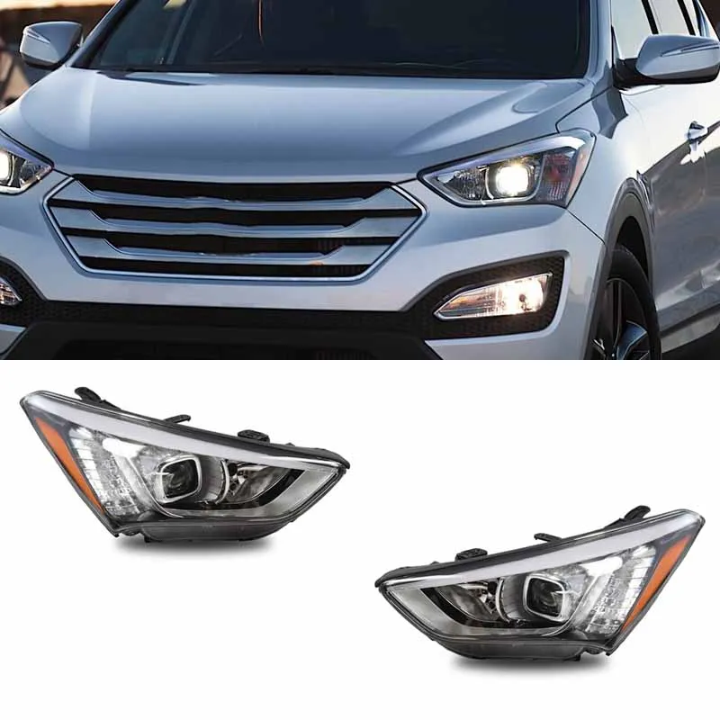 Car Headlight For Hyundai Fe IX45 2013 2014 2015 2016 Driving Light Daytime Running Light Turn Signal Warning Light Accessories