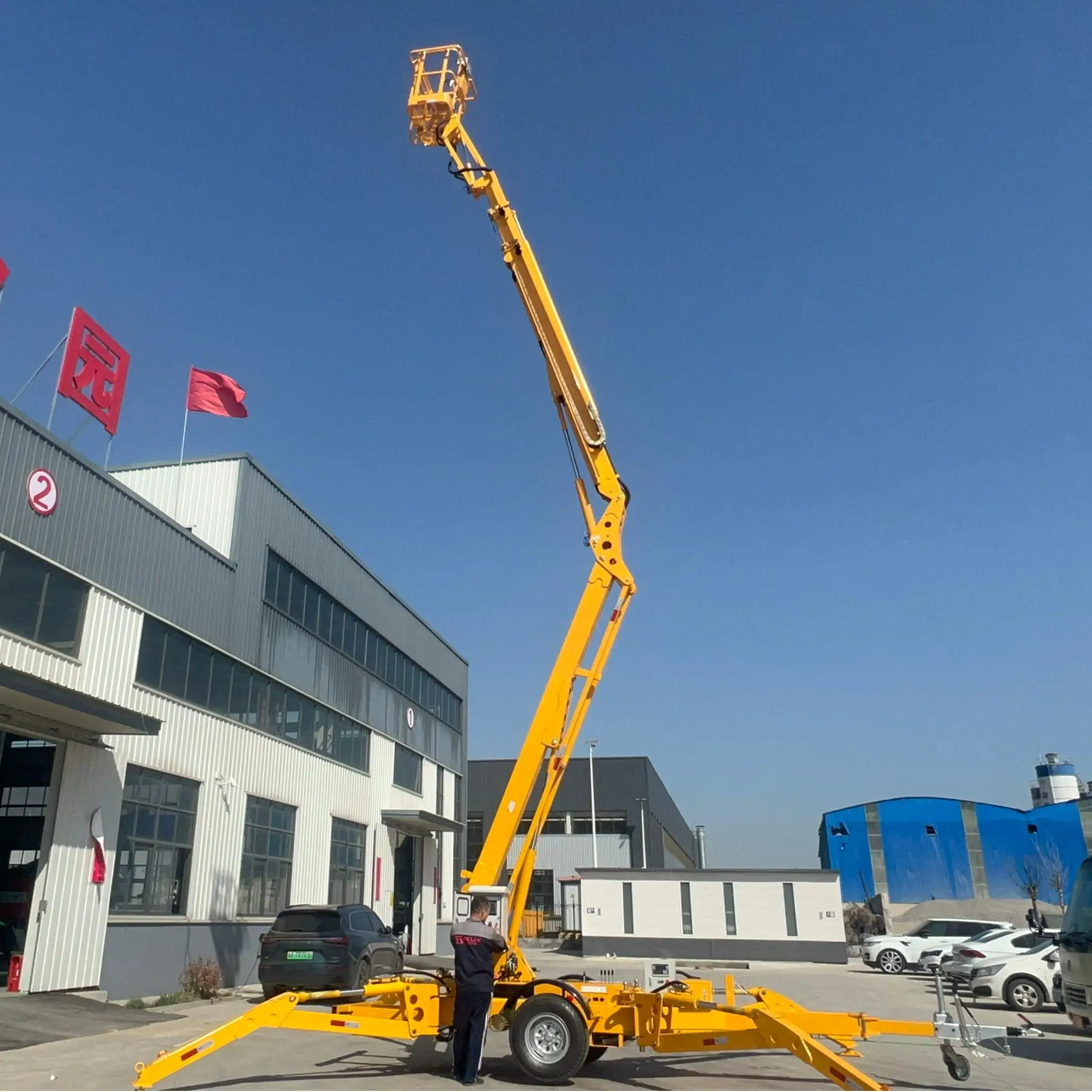 Custom 16m 20m Telescopic Cherry Picker Aerial Work Platform 3 tons 5 tons Spider Crane For Tree Trimming For Retail Steel