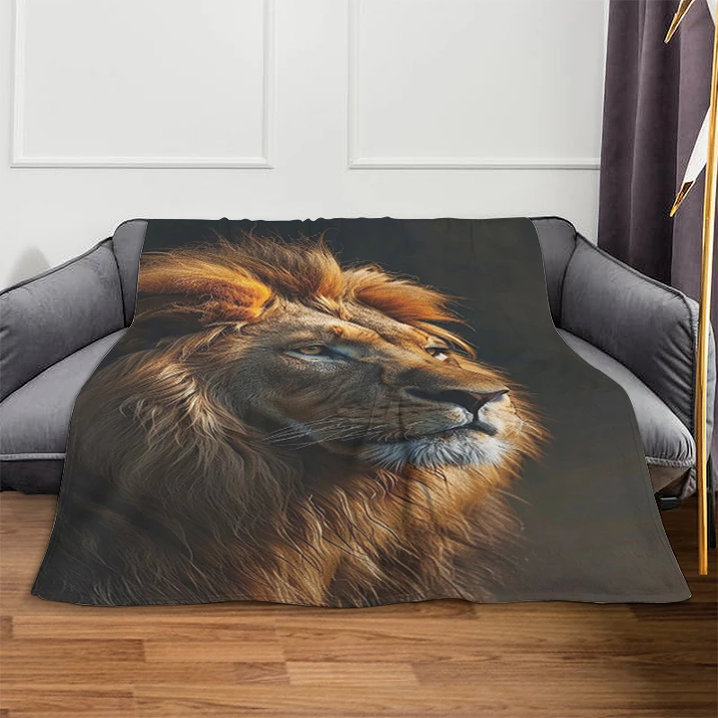 Fleece Blanket A-Lions Microfiber Bedding Warm Winter Blankets Fluffy Soft Blankets King Size Blanket Knee Bed Camping Nap