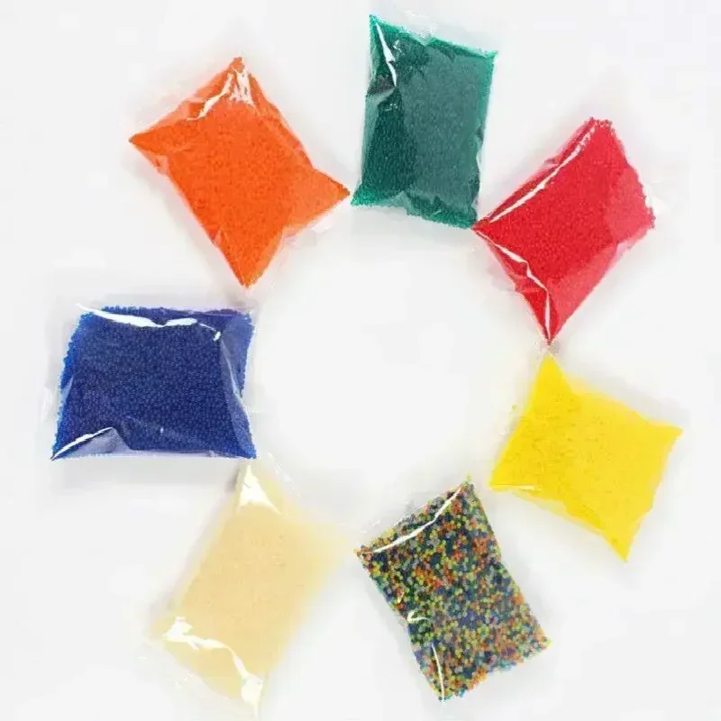 Q10000pcs Hidrogel Gel Butiran Air Mainan Anak Tanah Kristal Lumpur Bola Air yang Mengembang Dekorasi Rumah Pernikahan Tanaman Pot 50% 1p