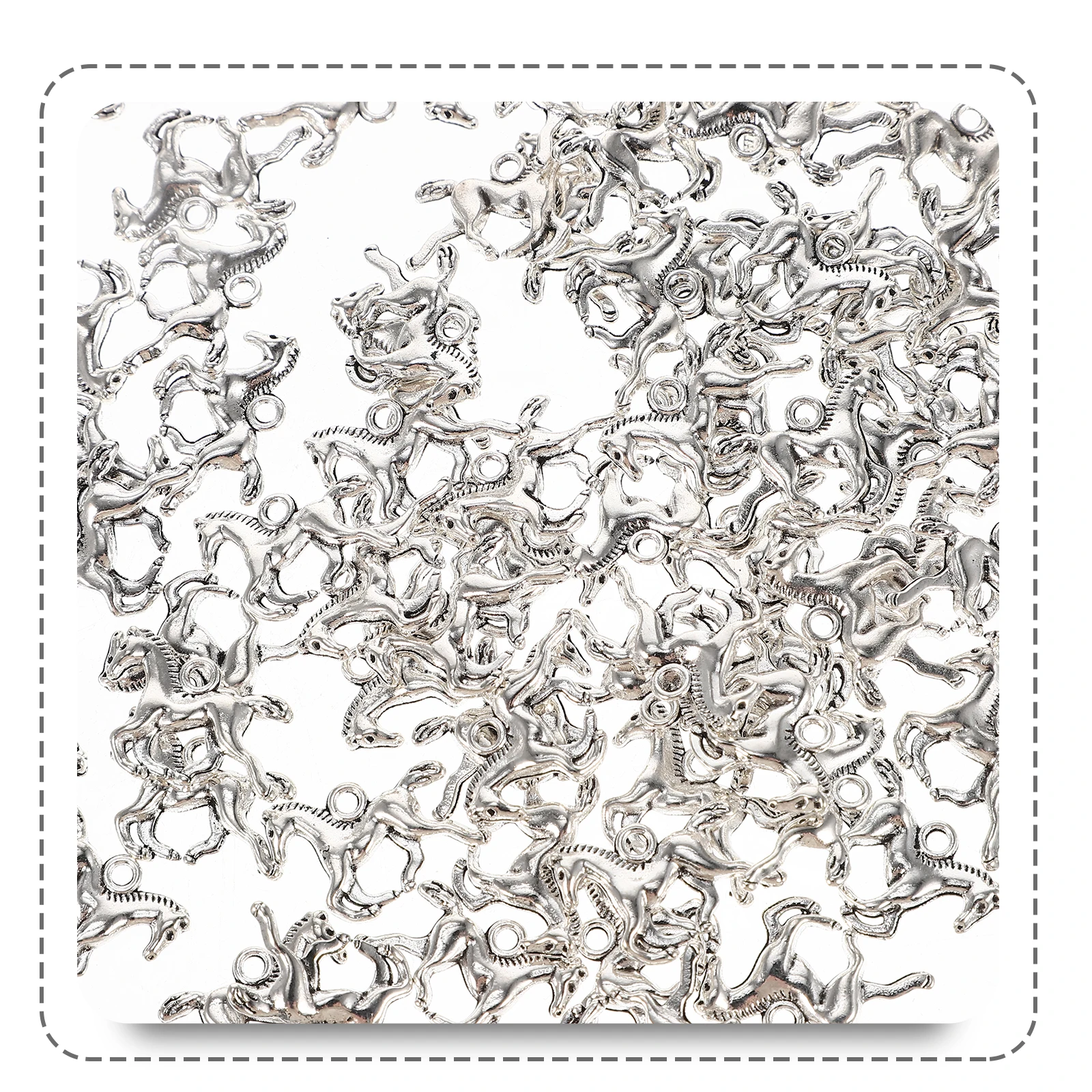 

200pcs Alloy Horse Charms Vintage Pendants Jewelry Supplies Necklace Key Ring Decor Lightweight Durable Replacement