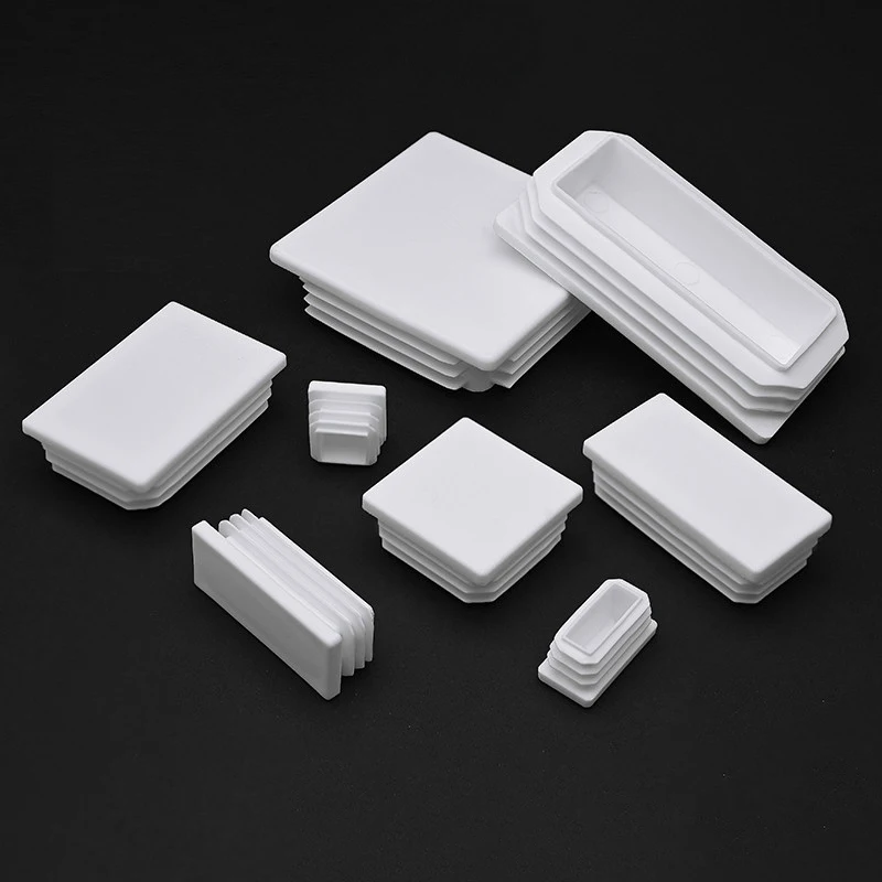 White Square Tube Pipe Plug 13x13mm -100x200mm Rectangle Plastic Blanking End Cap Table Leg Feet Inserts Plugs Dust Cover