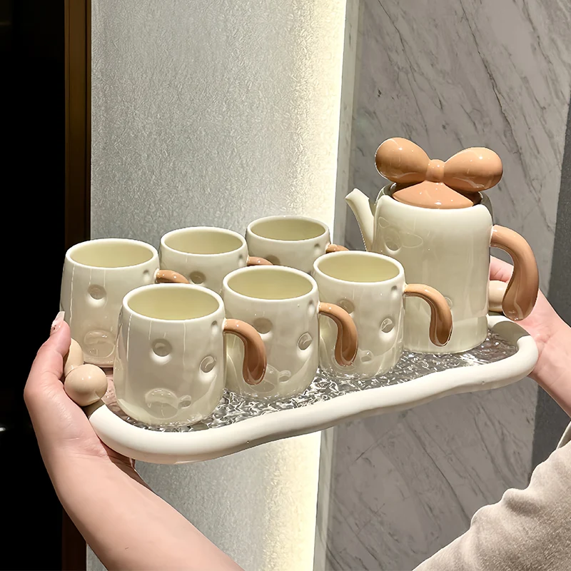 

Nordic light luxury ceramic water cup tea cup tea set household hospitality cup wedding housewarming water set